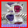 925 Sterling Silver Love Beads with Red Purple Heart Stone For 2012 Valentiine's Day