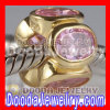 Gold Plated Jewelry 925 Silver Beads with Pink Stone