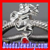 Sterling Silver Cupid Arrow Heart Charm Beads fit on European Largehole Jewelry Bracelet
