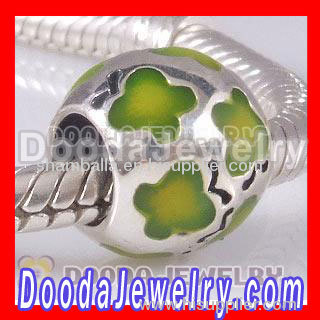 925 Sterling Silver Jewelry Butterfly Bead with Light Green Enamel Fit european Chamilia Bracelet