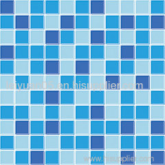 Swimming pool glass mosaic