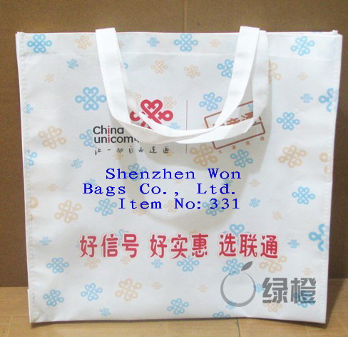 Eco Green Double Handle Membrane Bags for Advertisement