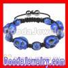 Wholesale Nialaya Skull Head bracelet with pave crystal bead and hemitite