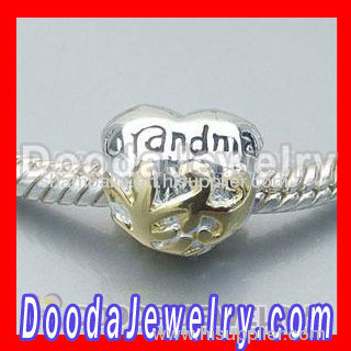 Gold Plated and Charm Jewelry 925 Silver Grandma Beads For 2012 Mother's Day