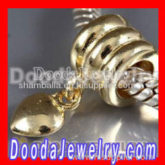 Gold Plated 925 Sterling Silver Beads Dangle Love Charms For Fashion Necklace Jewelry