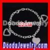 22CM authentic Sterling silver charm bracelet with love heart tags