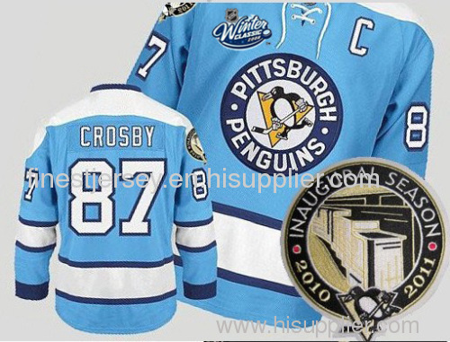nhl pittsburgh penguins #87 crosby lt.blue winter classic jerseys