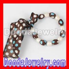 Wholesale UK trendy Silver pearl Silk Cloth Knot Bracelet