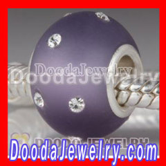 Dooda Jewelry european Style Kera Glass Beads with Swarovski Crystal Accent With Sterling Silver Core