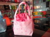 Pink fabric gift bag