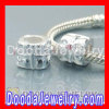 2011 european Style Solid Silver Beads With Pink Zircon Stone Wholesale