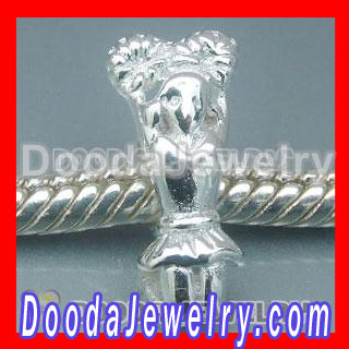 925 Sterling Silver Cheerleader Charms Beads fit European, Largehole Jewelry