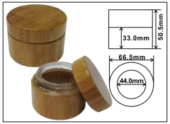 natural package bamboo cream jar 50ml Bamboo jar outer bamboo with glass inner jar