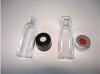 Chromatographic analysis bottle with cap and gasket