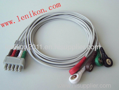 MEK one piece 5 lead ecg cable with leadwires