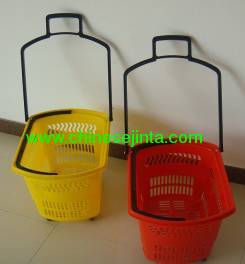 supermarket plastic shopping baskets