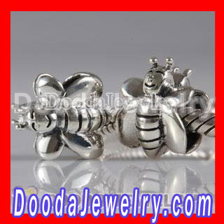 2011 Hot Fashion Charms european Style Solid Silver Smile Bees Charms Fit European european Jewelry Bracelet