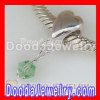 Green Zircon Stone european Style Sterling Silver Heart Dangles Wholesale For european Jewelry Necklace