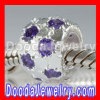 Imitation european Style 925 Sterling Silver Beads Charms Jewelry With Purple Gemstone For european Chamilia Bracelet