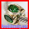 New Cheap Gold Plated Sterling Silver Beads With Green Gemstone european Compatible