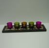 colored glass candle holder