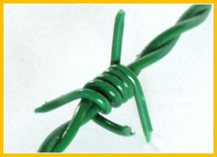 PVC-coated barbed wire