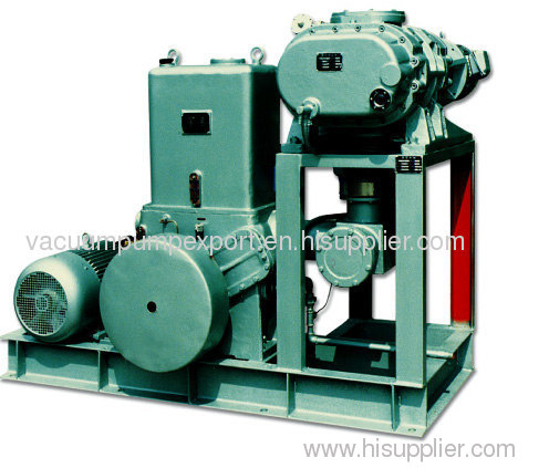Root pump vacuum systems with rotary pistion pumps