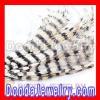 Thin Striped Ivory And Black Dyed Bird Feather Hair Extension Wholesale