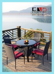 Outdoor wicker furniture dinning set 5 pcs dinning chair