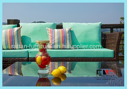 Wicker outdoor sofa furniture American style flower weaving