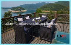 Outdoor Patio indoor PE Rattan Garden Furniture Dining Table Set