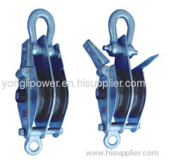 Two ways dual -sheave hoisting tackle pulley