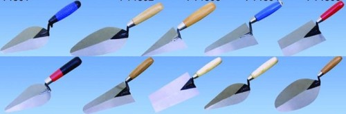 bricklaying trowel with wooden handle