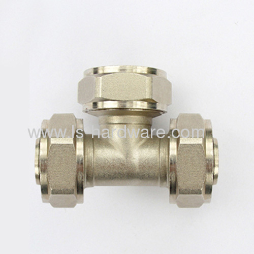 Equal tee of screw / compression brass fittings