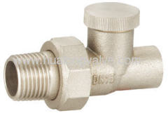 Brass straight radiator valve