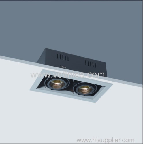 Aluminum QR-CB51 MR16 2*50W square recessed spotlight