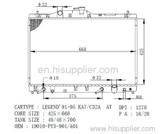 19010-PY3-901/A01 Honda radiator