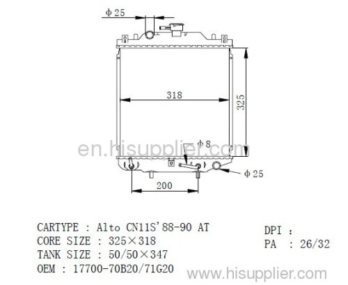 auto radiators 17700-70B20/71G20