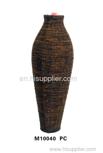 Woven wicker vase (M10040)