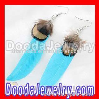 2011 Fashion Cyan And Grizzly Feather Earrings Forever 21 Alloy Fishhook