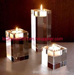Crystal rectangular candle holder