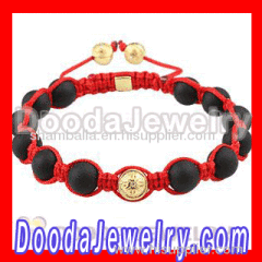 Wholesale Black Onyx Shamballa Bracelet For Man With Gold Stone Bead