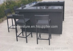 Outdoor Indoor Patio Garden Furniture PE Rattan Bar Set