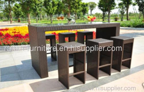 outdoor pe rattan furniture bar set