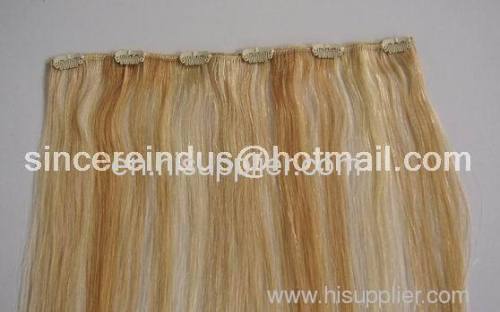 100% human hair Clip on hair extensions