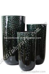 Lacquer pots inlaid with Fibre mother of pearl