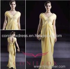 sell wrap formal women dresses,long wrap formal women gowns,yellow silk formal dresses 566661