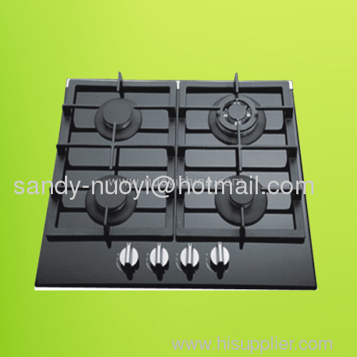 Black Tempered Glass Gas Cooktop