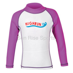 wholesale Long Sleeve Kids Rash guard Shirt purple color