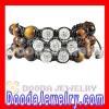 Fake Nialaya Man's Bracelets With 3 Row Swarovski Crystal And Tiger Eye